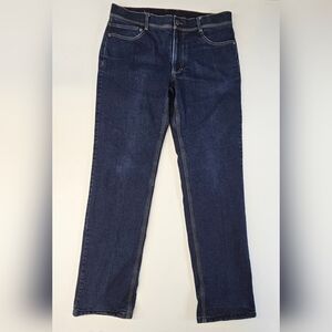 L.L. Bean Jeans Mens 34x32 Blue Denim Lined Straight Leg Outdoors Hiking